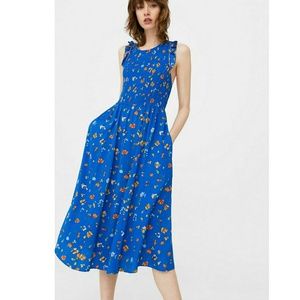 mango casual blue midi dress size 4